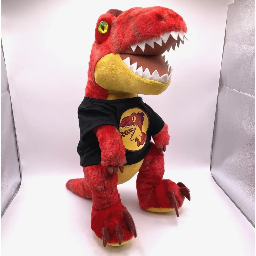 Build A Bear Red Dinosaur T Rex Velociraptor w/ Tee & Sound 19‎ Inch Plush BAB